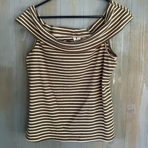 CATO ON OR OFF SHOULDER OLIVE KNIT TOP BLOUSE SZ XL NWOT